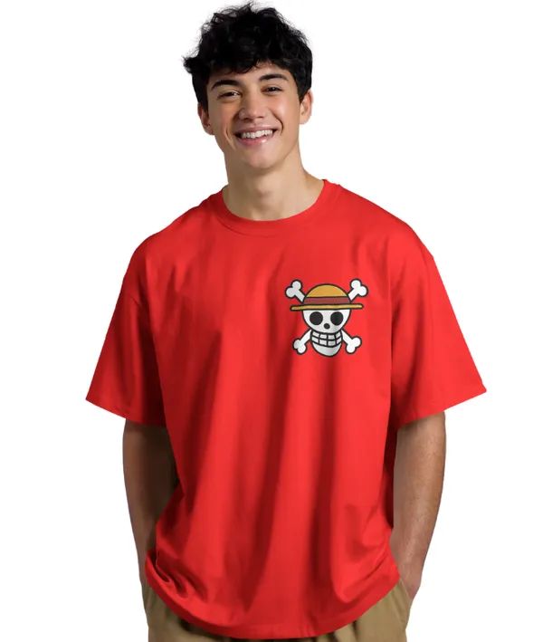 Red_Cotton_Anime_Straw_Hat_Oversized_T-Shirt