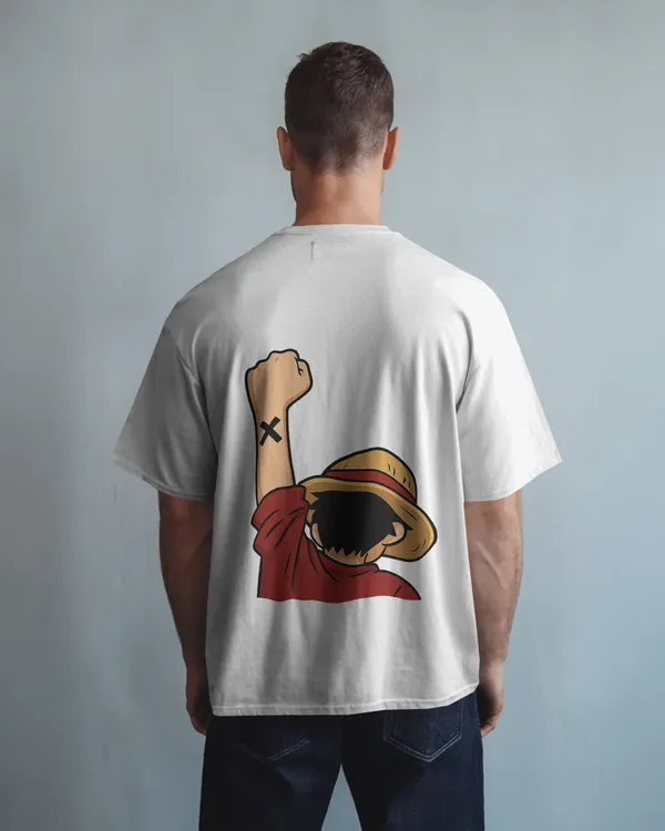 White_Cotton_Anime_Straw_Hat_Oversized_T-Shirt