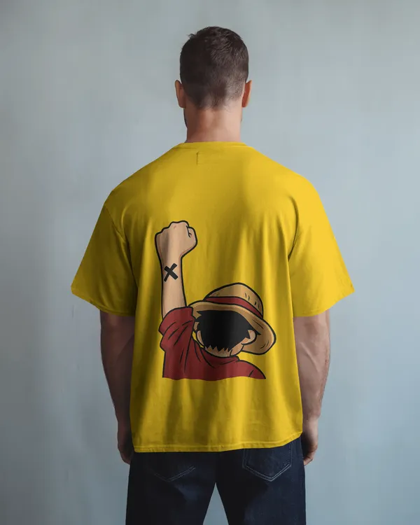 Yellow_Cotton_Anime_Straw_Hat_Oversized_T-Shirt