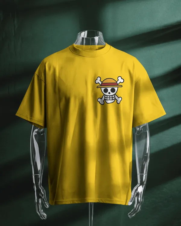 Yellow_Cotton_Anime_Straw_Hat_Oversized_T-Shirt
