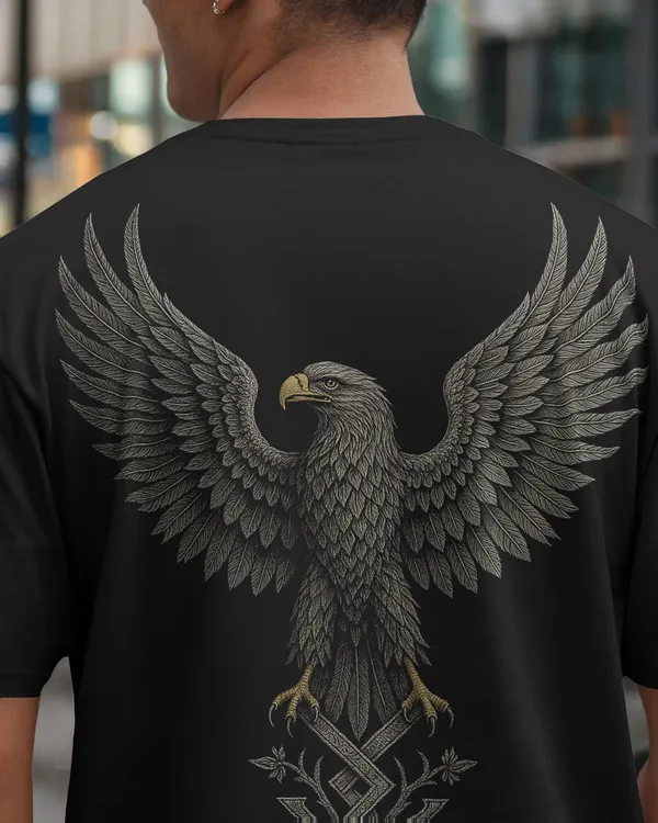 Black_Cotton_Majestic_Eagle_Oversized_Unisex_T-Shirt_|_Bold_Streetwear