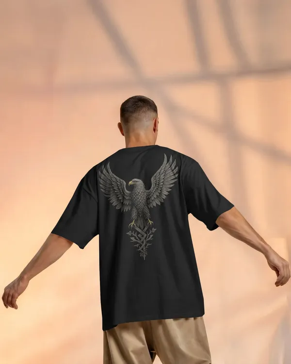 Black_Cotton_Majestic_Eagle_Oversized_Unisex_T-Shirt_|_Bold_Streetwear