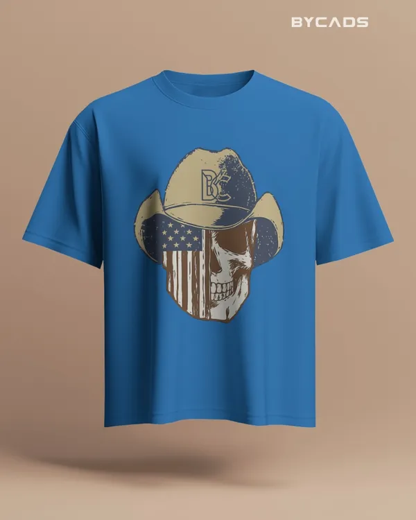 Blue_Cotton_Cowboy_Skull_Oversized_Unisex_T-Shirt_|_Grunge_Western_Graphic