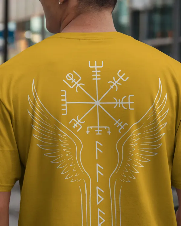 Yellow_Cotton_Runic_Wings_Oversized_T-Shirt_|_Norse_Symbolic_Streetwear