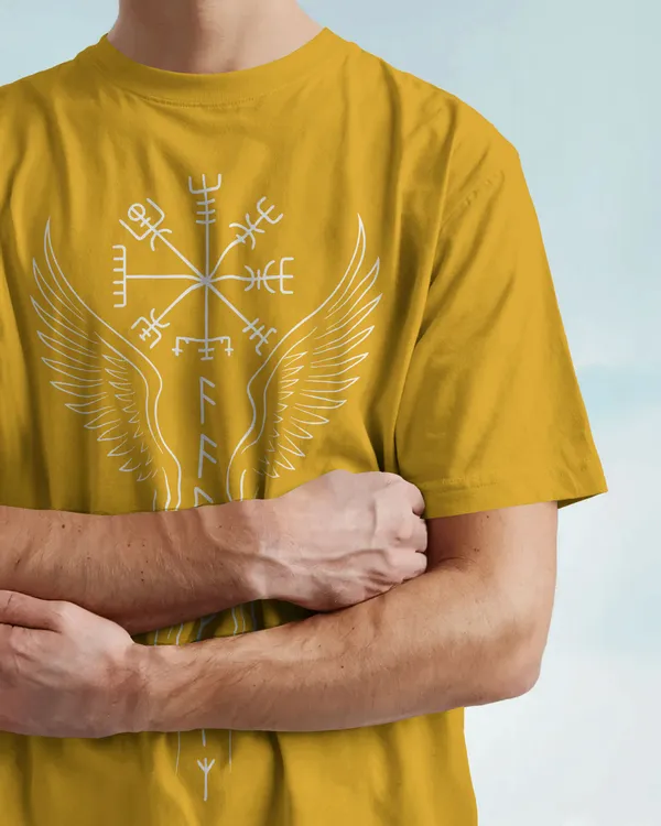 Yellow_Cotton_Runic_Wings_Oversized_T-Shirt_|_Norse_Symbolic_Streetwear