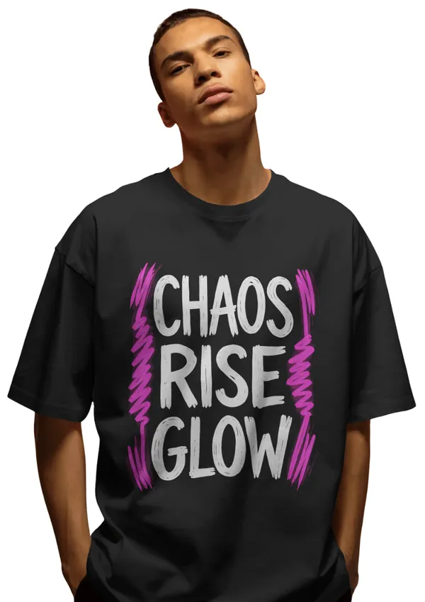 Chaos_Rise_Glow_Graphic_Oversized_Unisex_T-Shirt_cotton_blend_-_BYCADS