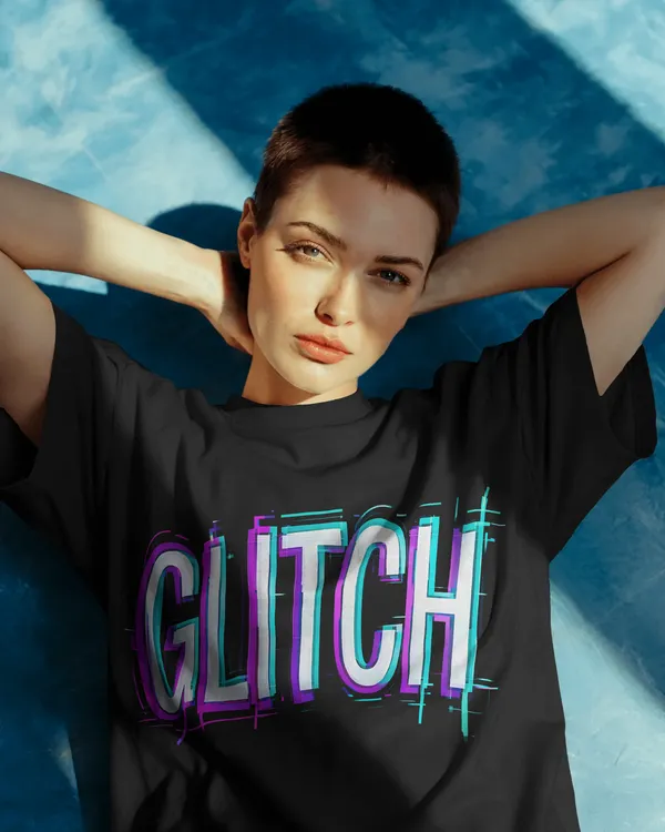 GLITCH_Neon_Graphic_Unisex_Streetwear_T-Shirt_-_Bycads