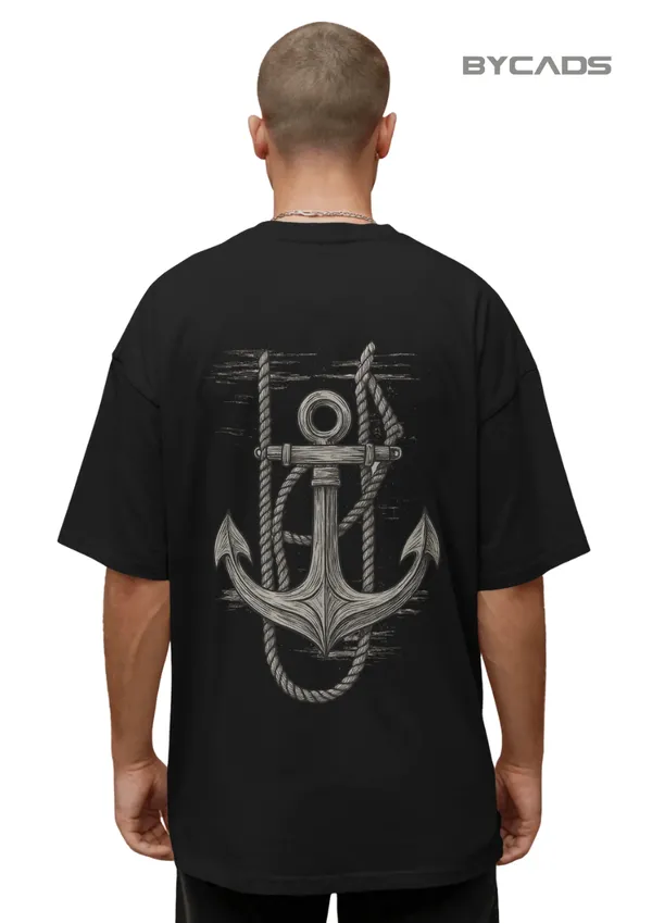 Black_Cotton_Anchored_Soul_|_Nautical_Graphic_Tee