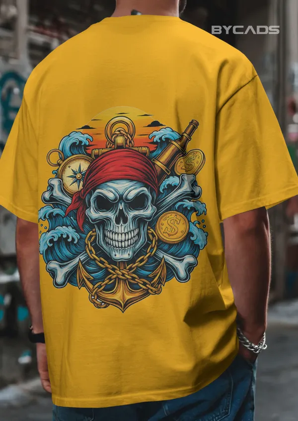 Yellow_Cotton_Treasure_Hunt_Skull_Pirate_T-Shirt_|_Deep_Sea_Rebels_Drop