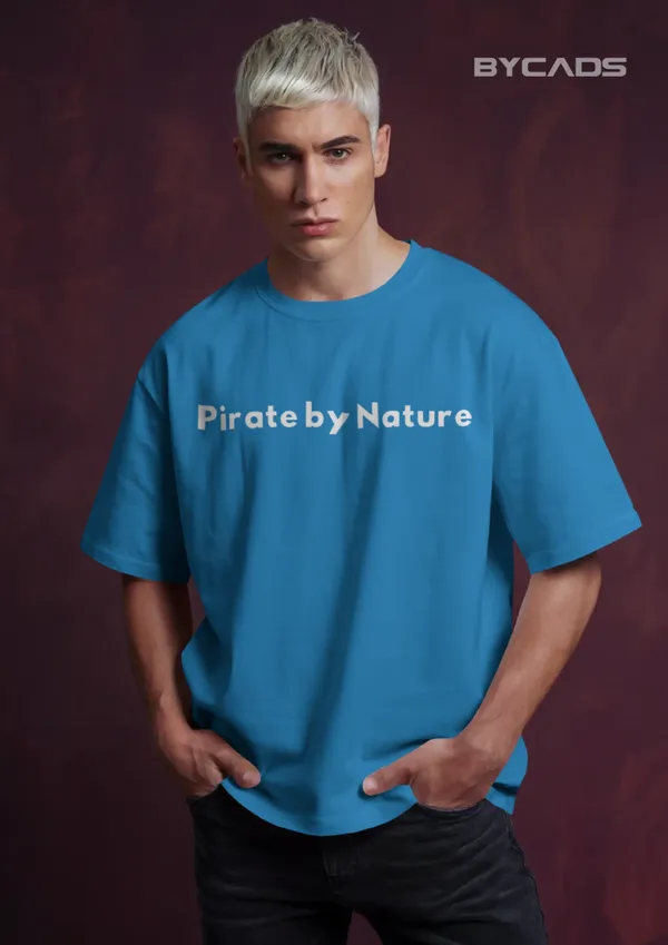 Blue_Cotton_Rogue_Pirate_Illustration_Oversized_Graphic_Unisex_T-Shirt_|_Signature_Drop
