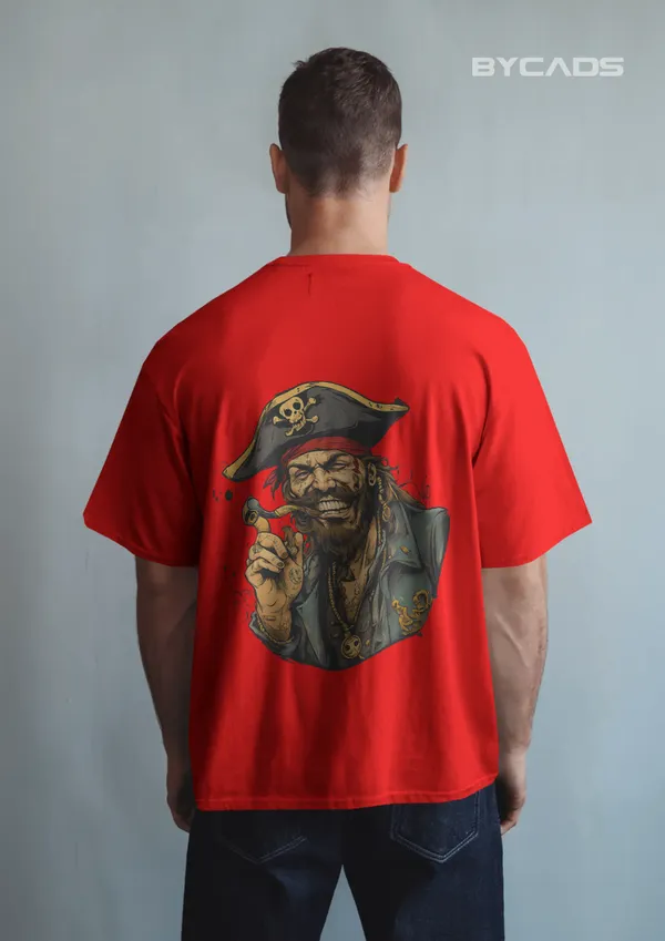 Red_Cotton_Rogue_Pirate_Illustration_Oversized_Graphic_Unisex_T-Shirt_|_Signature_Drop