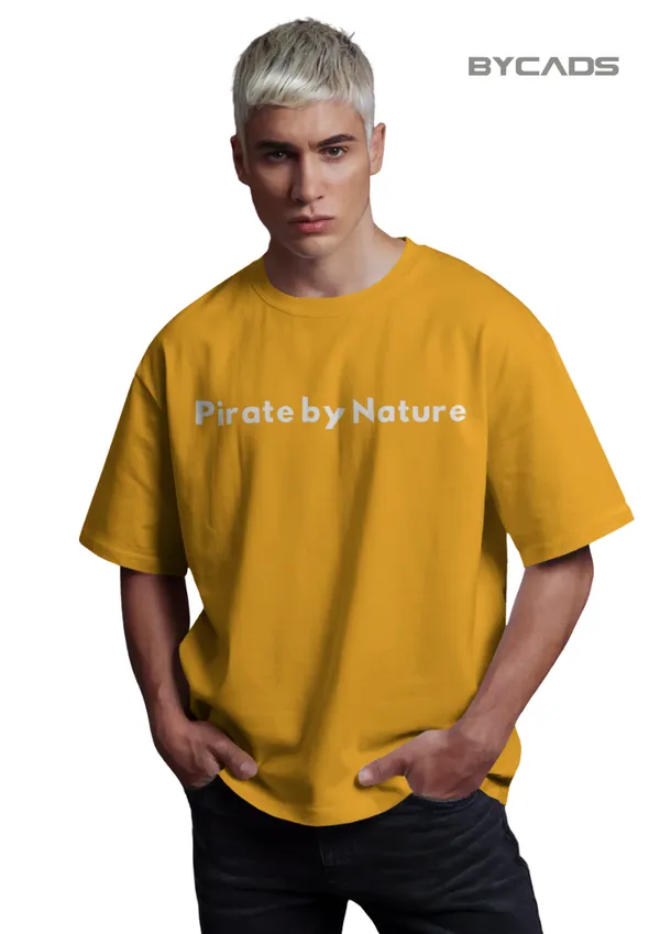 Yellow_Cotton_Rogue_Pirate_Illustration_Oversized_Graphic_Unisex_T-Shirt_|_Signature_Drop