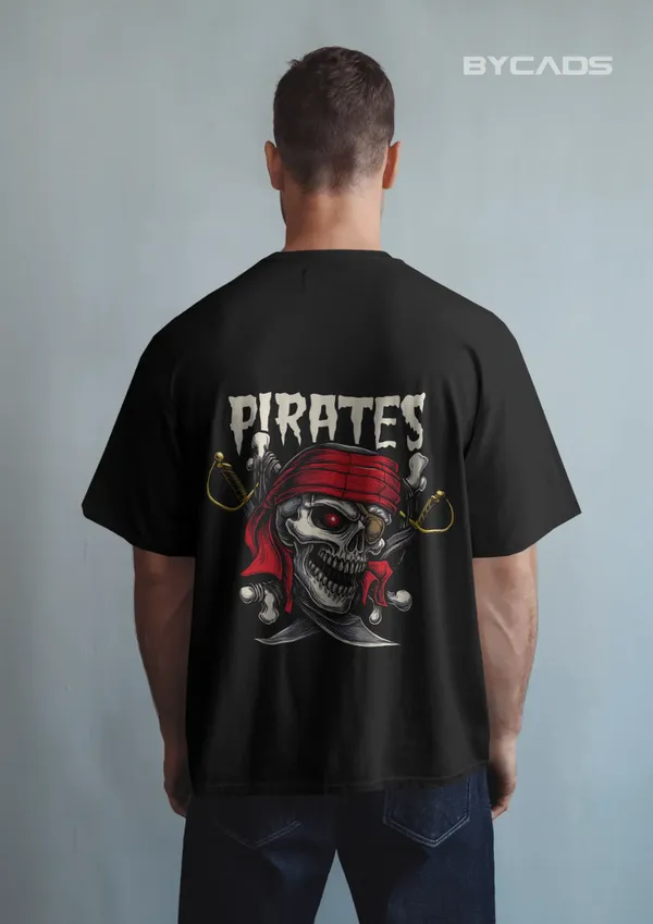 Black_Cotton_Pirate_Skull_Oversized_Unisex_T-Shirt_|_Red_Bandana_&_Swords_Graphic