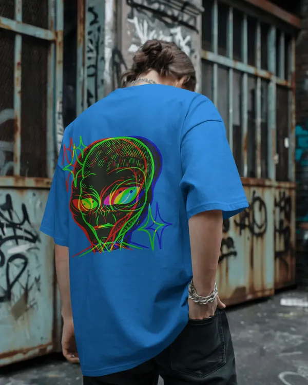 Blue_Cotton_Cosmic_Frequency_Oversized_Alien_Unisex_Graphic_Tee