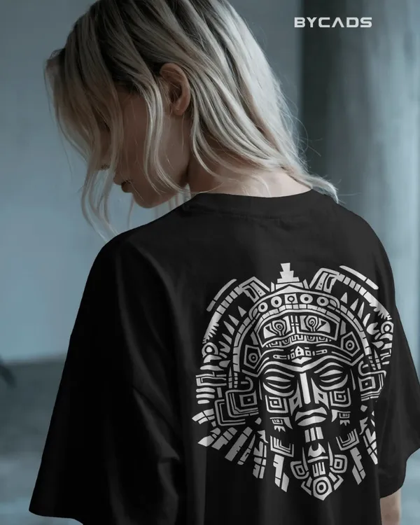Black_Cotton_Aztec_Sun_God_Oversized_T-Shirt_|_Sacred_Power_Streetwear