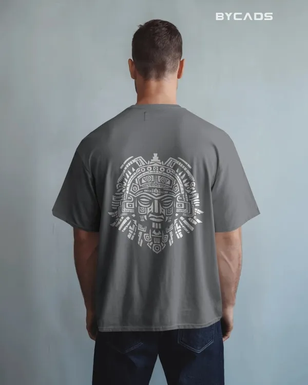 Grey_Cotton_Aztec_Sun_God_Oversized_T-Shirt_|_Sacred_Power_Streetwear