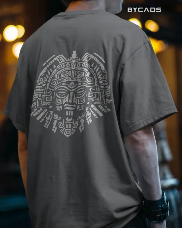 Grey_Cotton_Aztec_Sun_God_Oversized_T-Shirt_|_Sacred_Power_Streetwear
