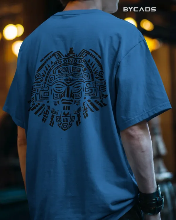 Blue_Cotton_Aztec_Sun_God_Oversized_T-Shirt_|_Sacred_Power_Streetwear