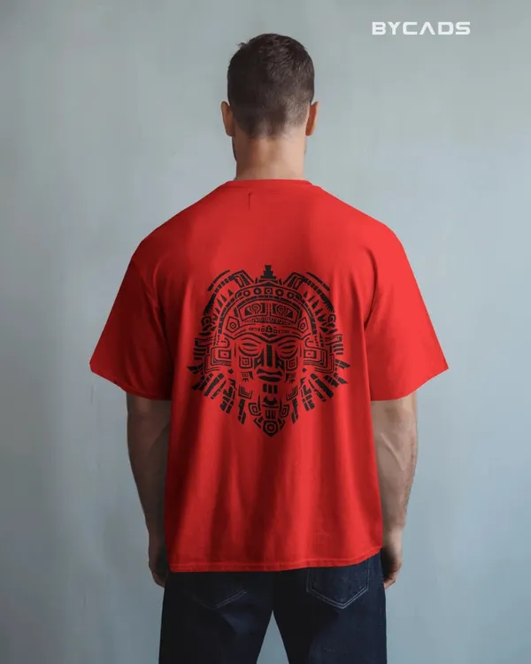Red_Cotton_Aztec_Sun_God_Oversized_T-Shirt_|_Sacred_Power_Streetwear