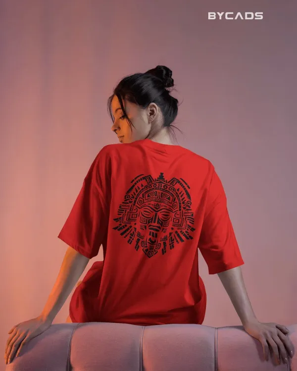 Red_Cotton_Aztec_Sun_God_Oversized_T-Shirt_|_Sacred_Power_Streetwear