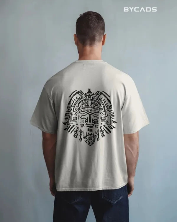 White_Cotton_Aztec_Sun_God_Oversized_T-Shirt_|_Sacred_Power_Streetwear