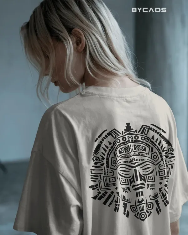 White_Cotton_Aztec_Sun_God_Oversized_T-Shirt_|_Sacred_Power_Streetwear