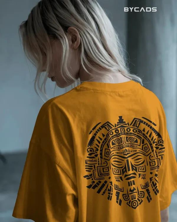 Yellow_Cotton_Aztec_Sun_God_Oversized_T-Shirt_|_Sacred_Power_Streetwear