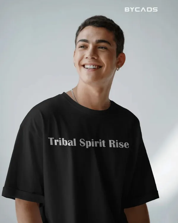 Black_Cotton_Tribal_Warrior_Spirit_Oversized_T-Shirt_|_Bold_Ethnic_Power