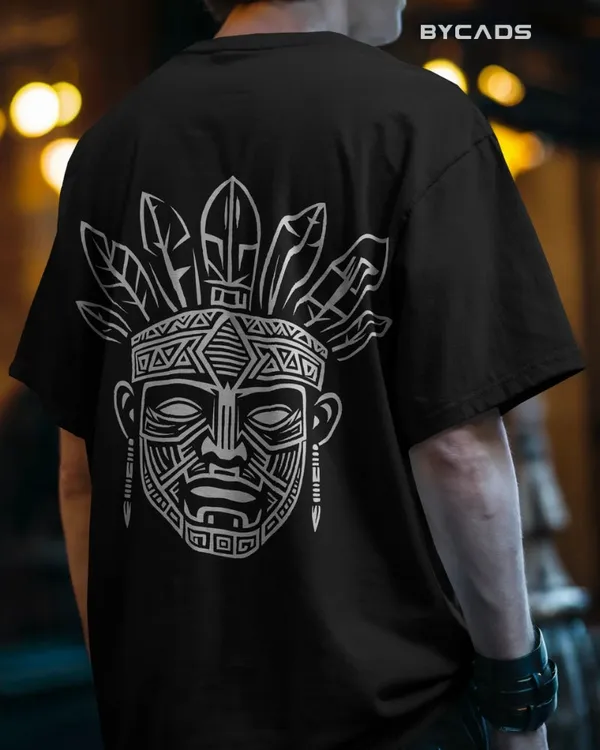 Black_Cotton_Tribal_Warrior_Spirit_Oversized_T-Shirt_|_Bold_Ethnic_Power