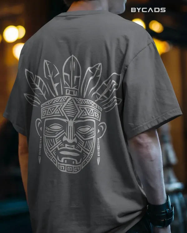 Grey_Cotton_Tribal_Warrior_Spirit_Oversized_T-Shirt_|_Bold_Ethnic_Power