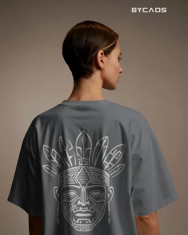 Grey_Cotton_Tribal_Warrior_Spirit_Oversized_T-Shirt_|_Bold_Ethnic_Power