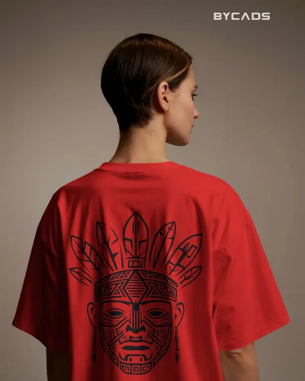Red_Cotton_Tribal_Warrior_Spirit_Oversized_T-Shirt_|_Bold_Ethnic_Power