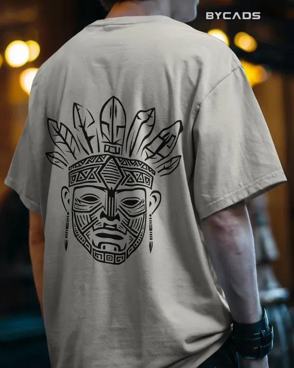 White_Cotton_Tribal_Warrior_Spirit_Oversized_T-Shirt_|_Bold_Ethnic_Power