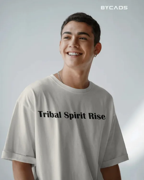 White_Cotton_Tribal_Warrior_Spirit_Oversized_T-Shirt_|_Bold_Ethnic_Power
