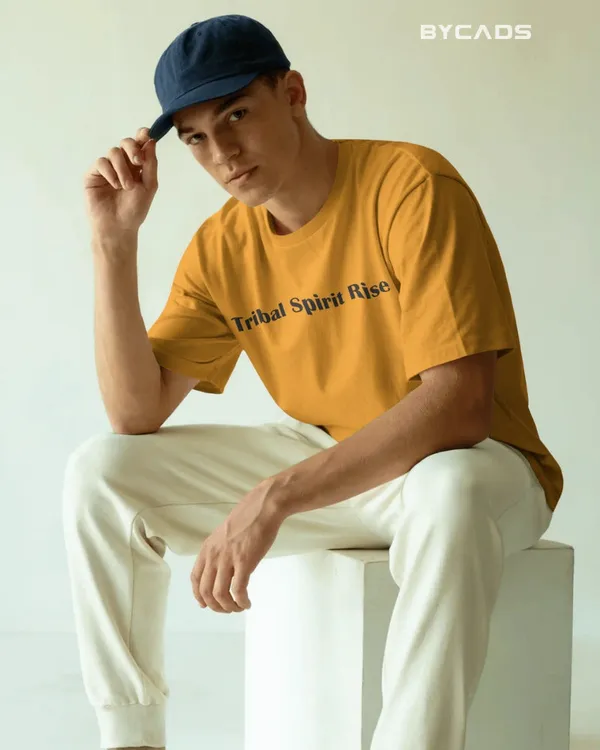 Yellow_Cotton_Tribal_Warrior_Spirit_Oversized_T-Shirt_|_Bold_Ethnic_Power