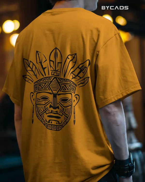 Yellow_Cotton_Tribal_Warrior_Spirit_Oversized_T-Shirt_|_Bold_Ethnic_Power