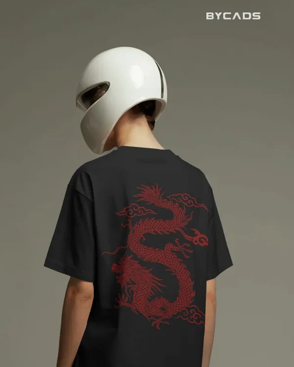 Black_Cotton_Unique_Red_Dragon_|_Oversized_Urban_Warrior_T-Shirt