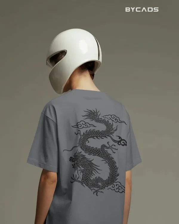 Grey_Cotton_Unique_Red_Dragon_|_Oversized_Urban_Warrior_T-Shirt