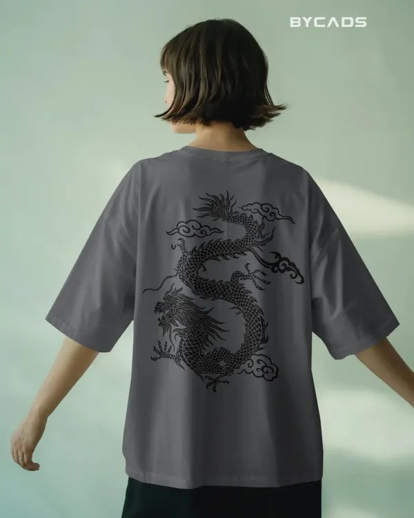 Grey_Cotton_Unique_Red_Dragon_|_Oversized_Urban_Warrior_T-Shirt