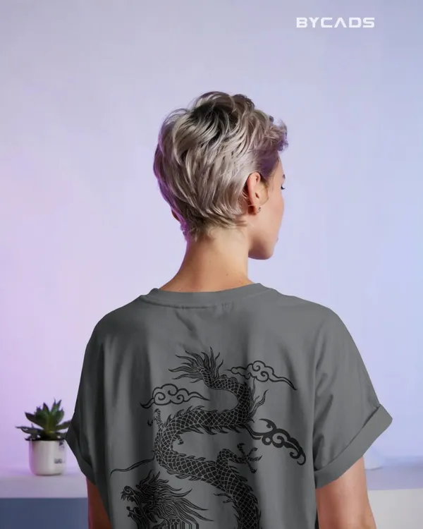 Grey_Cotton_Unique_Red_Dragon_|_Oversized_Urban_Warrior_T-Shirt