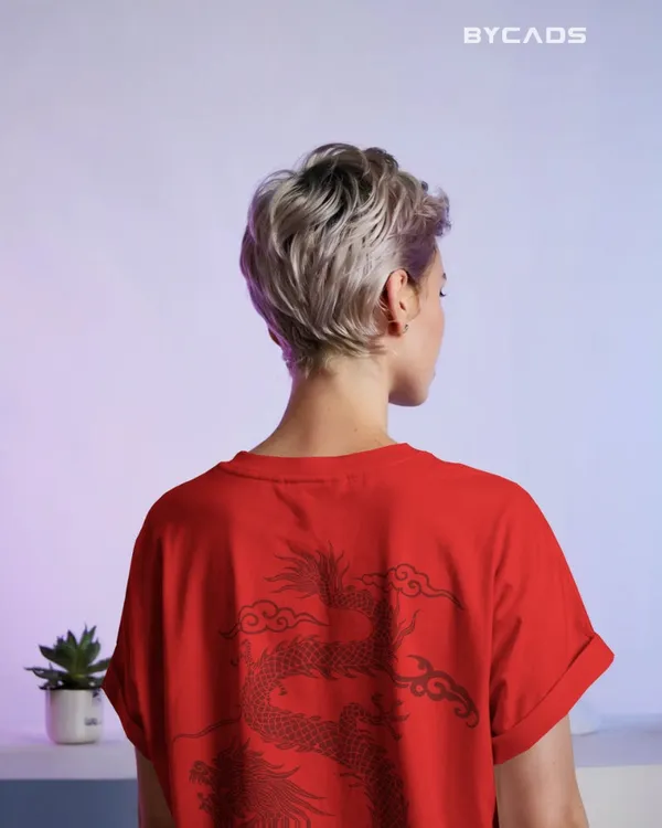 Red_Cotton_Unique_Red_Dragon_|_Oversized_Urban_Warrior_T-Shirt