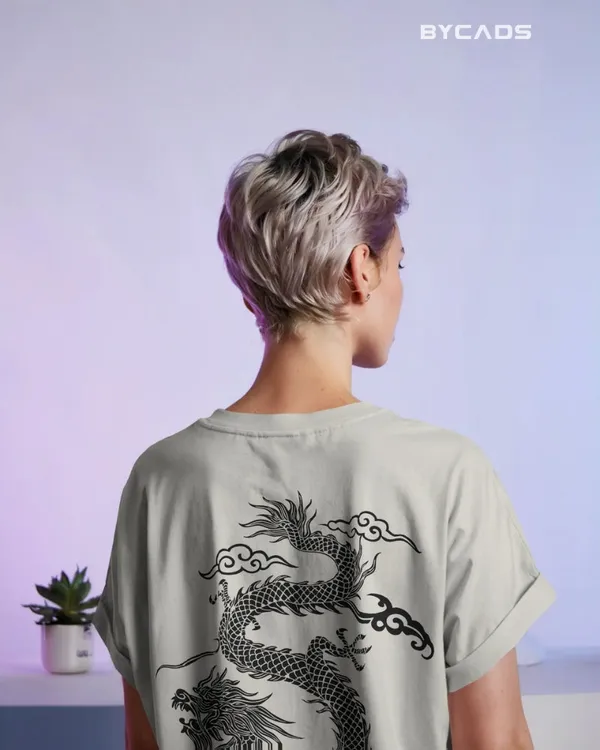 White_Cotton_Unique_Red_Dragon_|_Oversized_Urban_Warrior_T-Shirt