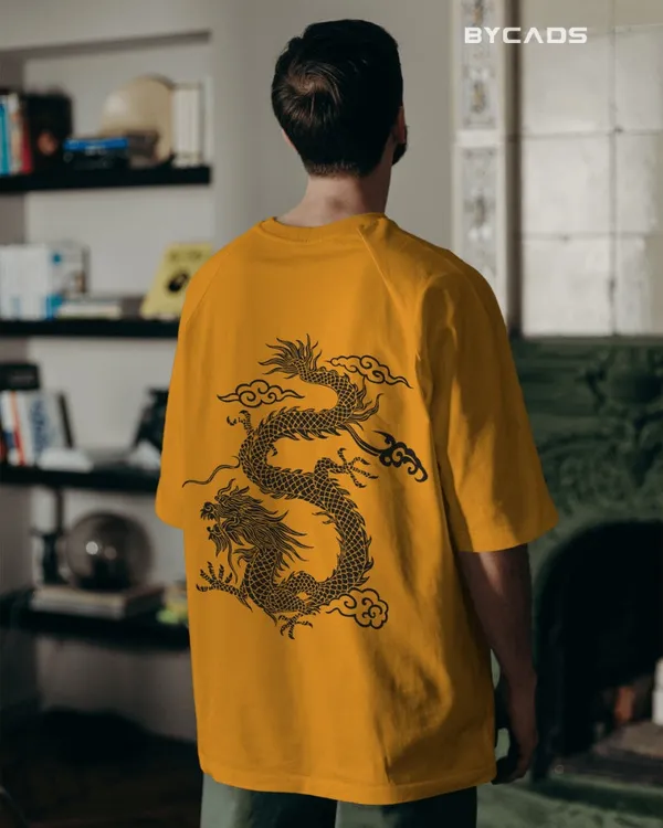 Yellow_Cotton_Unique_Red_Dragon_|_Oversized_Urban_Warrior_T-Shirt
