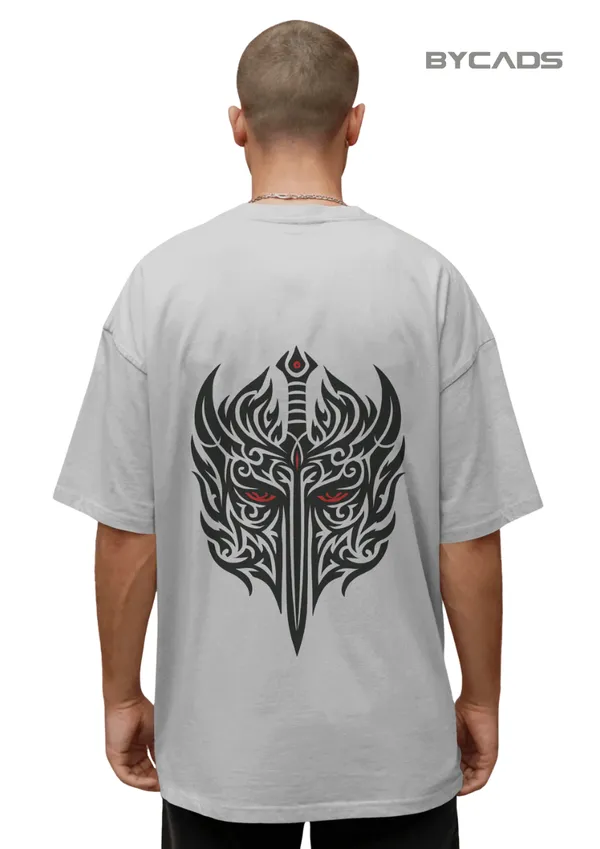 White_Cotton_Blade_Spirit_Tee_|_Tribal_Mask_Of_Power
