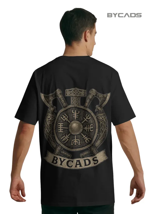 Black_Cotton_Viking_Rune_Shield_Oversized_T-Shirt_|_Nordic_Warrior_Series