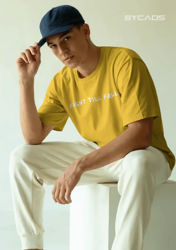 Yellow_Cotton_Viking_Rune_Shield_Oversized_T-Shirt_|_Nordic_Warrior_Series