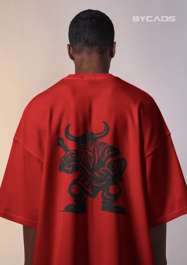 Red_Cotton_Viking_Warrior_Oversized_Unisex_T-Shirt_|_Fierce_Axe_Fighter_Graphic