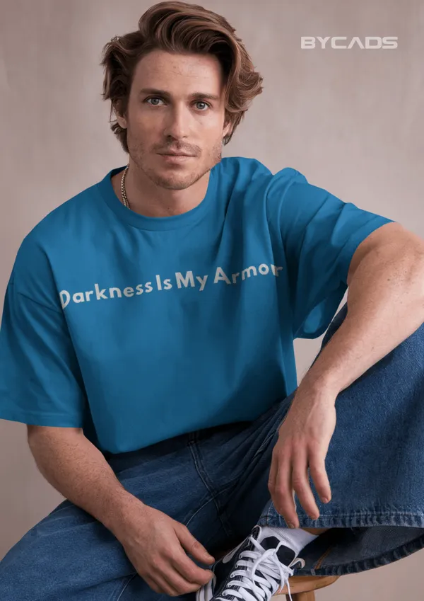 Blue_Cotton_Dark_Hooded_Knight_Oversized_Unisex_T-Shirt_|_Mysterious_Shadow_Armor_Design
