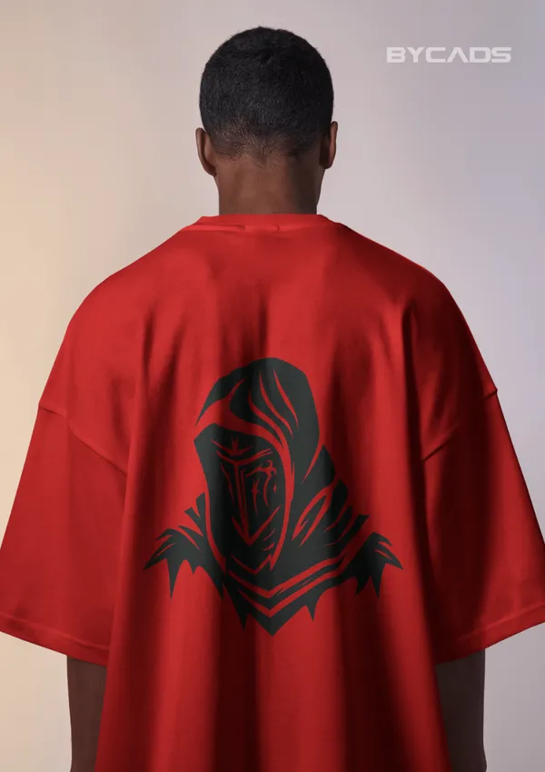 Red_Cotton_Dark_Hooded_Knight_Oversized_Unisex_T-Shirt_|_Mysterious_Shadow_Armor_Design