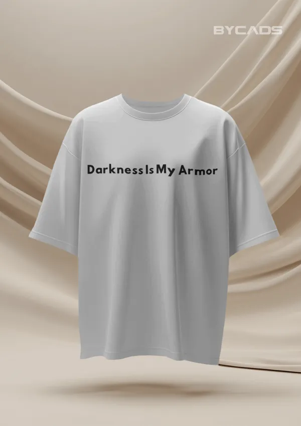 White_Cotton_Dark_Hooded_Knight_Oversized_Unisex_T-Shirt_|_Mysterious_Shadow_Armor_Design